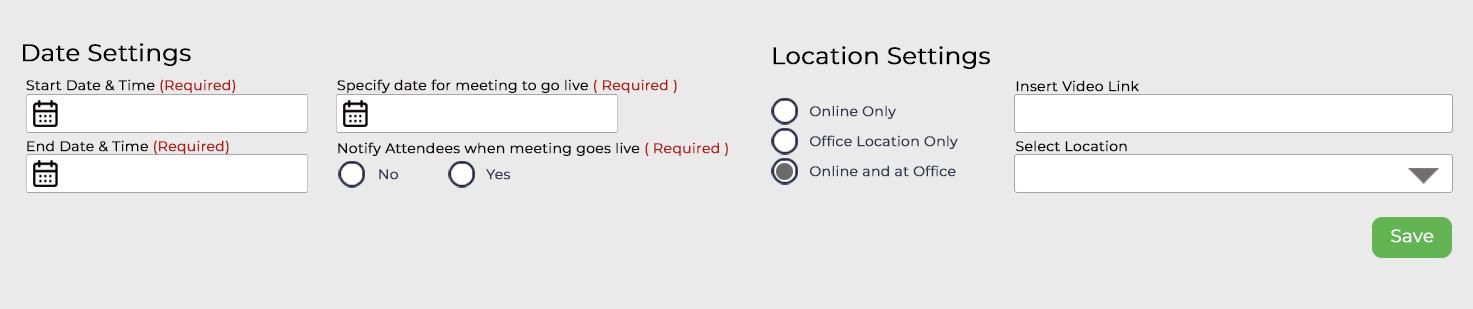 Demo Meeting Details Dates Location